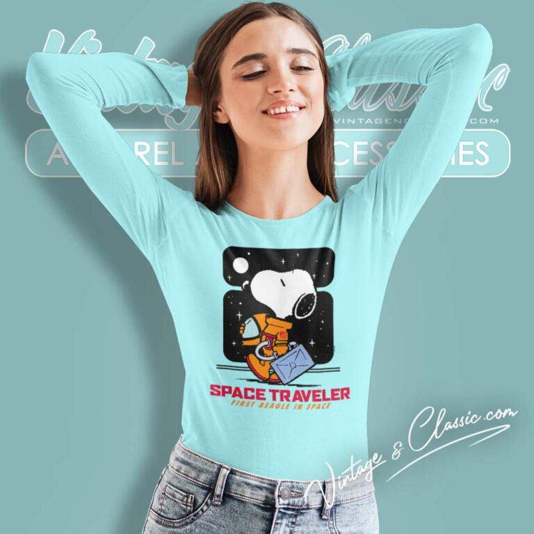 Snoopy Peanuts Space Traveler First Beagle In Space Long Sleeve Tee Snoopy Peanuts Space Traveler First Beagle In Space Long Sleeve Tee