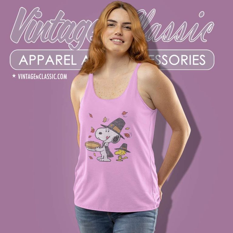 Snoopy Peanuts Thanksgiving Scene Tank Top Racerback Snoopy Peanuts Thanksgiving Scene Tank Top Racerback