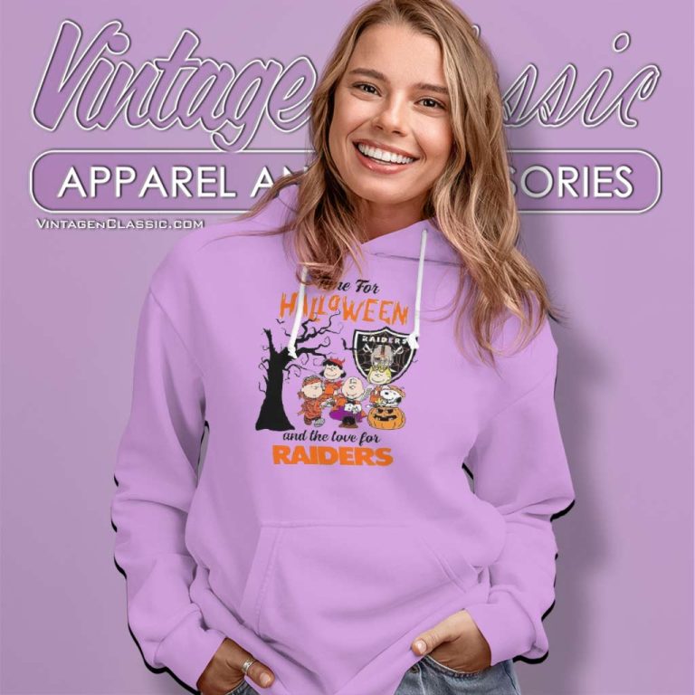 Snoopy Peanuts Time For Halloween And The Love For Raiders Hoodie Snoopy Peanuts Time For Halloween And The Love For Raiders Hoodie