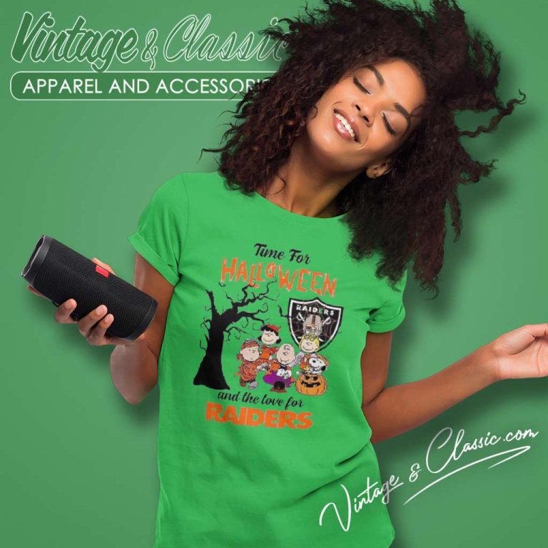 Snoopy Peanuts Time For Halloween And The Love For Raiders Women TShirt Snoopy Peanuts Time For Halloween And The Love For Raiders Women TShirt