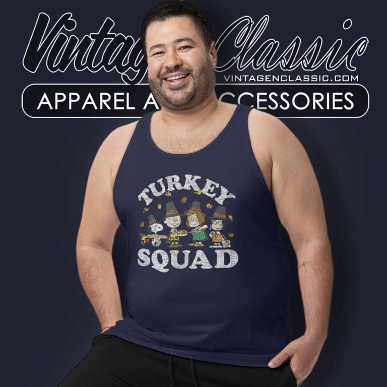 Snoopy Peanuts Turkey Squad Tank Top Racerback Snoopy Peanuts Turkey Squad Tank Top Racerback