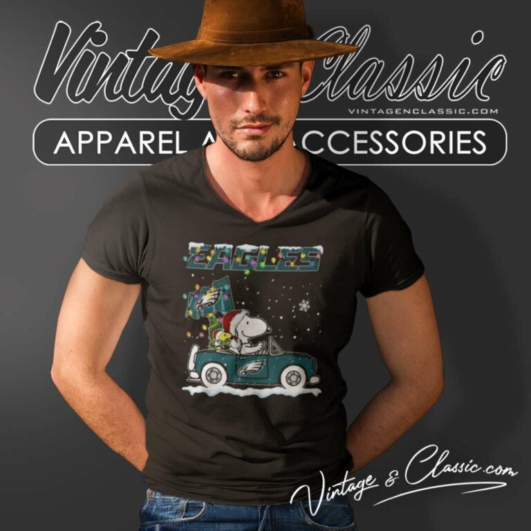 Snoopy Philadelphia Eagles Driver Car Christmas V Neck TShirt Snoopy Philadelphia Eagles Driver Car Christmas V Neck TShirt