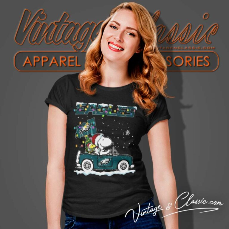 Snoopy Philadelphia Eagles Driver Car Christmas Women TShirt Snoopy Philadelphia Eagles Driver Car Christmas Women TShirt
