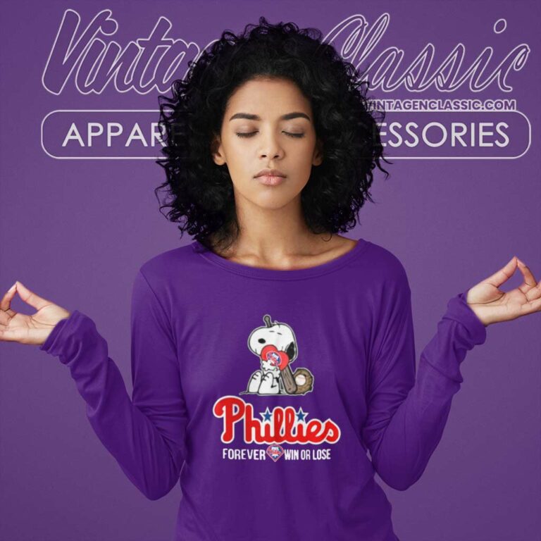 Snoopy Philadelphia Phillies Forever Win Or Lose Long Sleeve Tee Snoopy Philadelphia Phillies Forever Win Or Lose Long Sleeve Tee