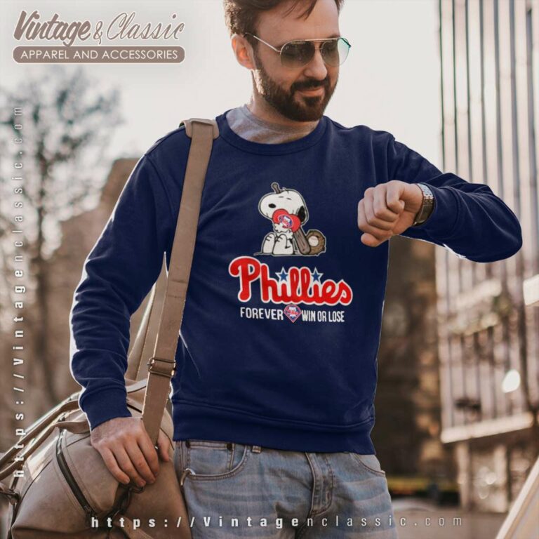 Snoopy Philadelphia Phillies Forever Win Or Lose Sweatshirt Snoopy Philadelphia Phillies Forever Win Or Lose Sweatshirt