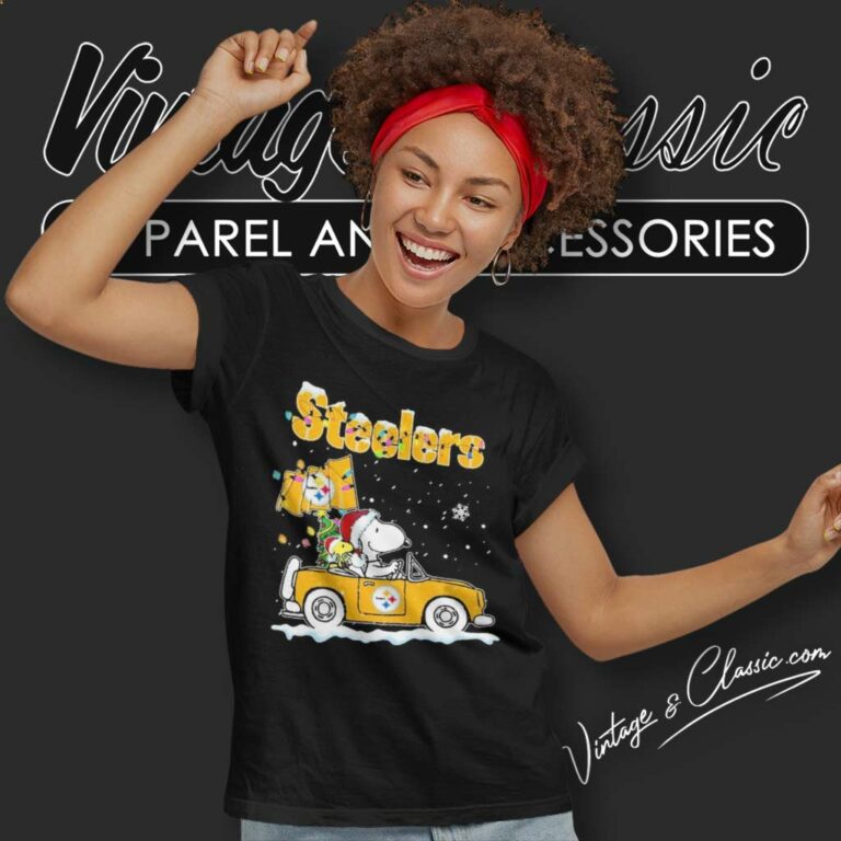 Snoopy Pittsburgh Steelers Driver Car Christmas Women TShirt Snoopy Pittsburgh Steelers Driver Car Christmas Women TShirt