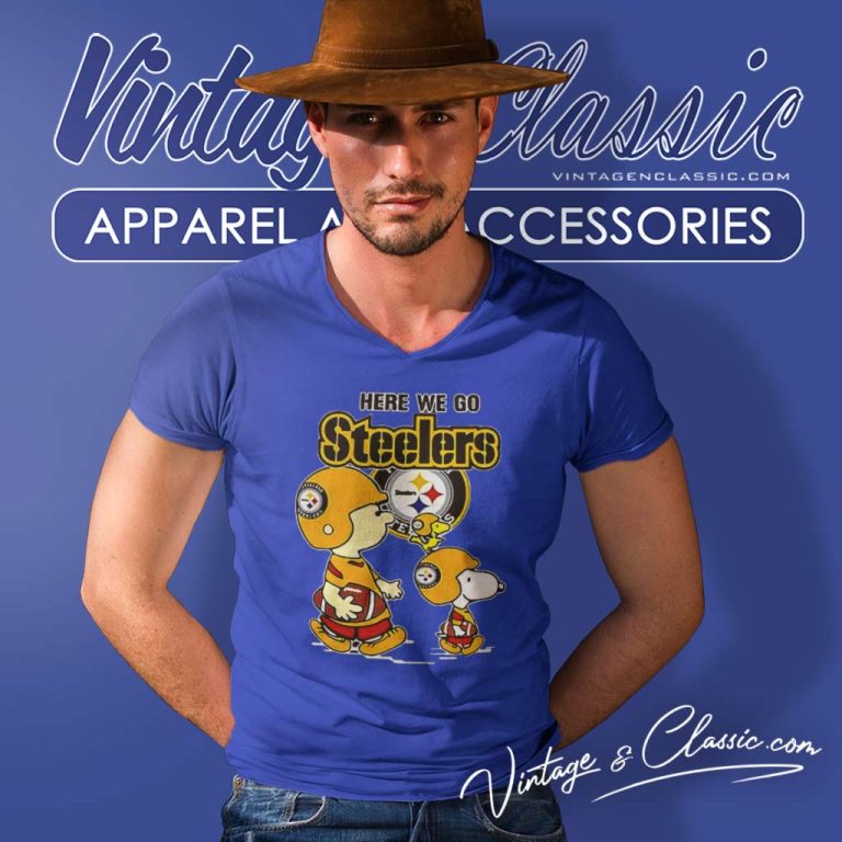 Snoopy Pittsburgh Steelers Here We Go V Neck TShirt Snoopy Pittsburgh Steelers Here We Go V Neck TShirt