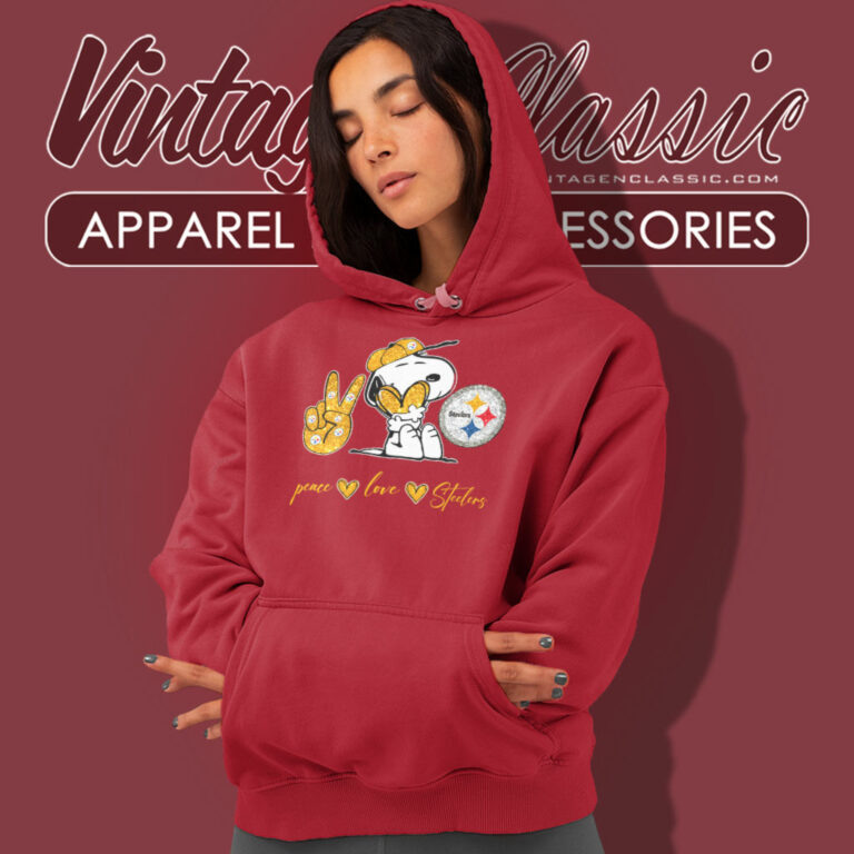 Snoopy Pittsburgh Steelers Peace Love Hoodie Snoopy Pittsburgh Steelers Peace Love Hoodie