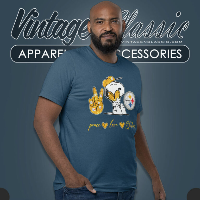 Snoopy Pittsburgh Steelers Peace Love T Shirt Snoopy Pittsburgh Steelers Peace Love T Shirt