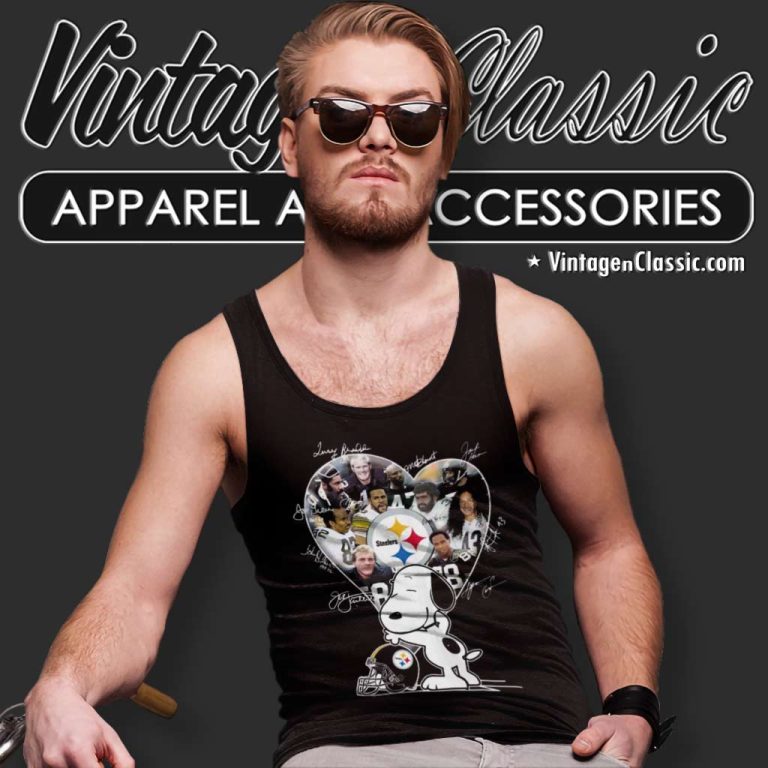 Snoopy Pittsburgh Steelers Players Signatures Tank Top Racerback Snoopy Pittsburgh Steelers Players Signatures Tank Top Racerback