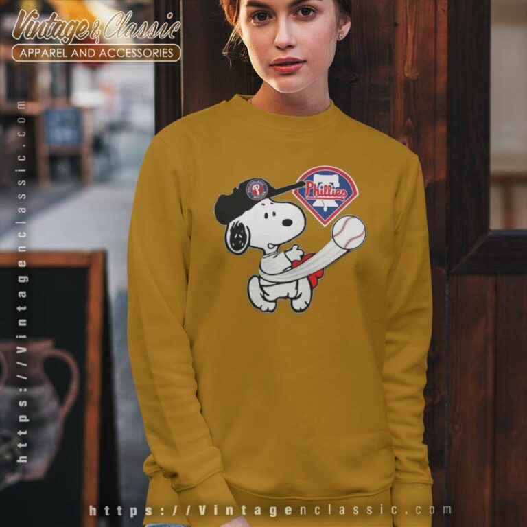 Snoopy Play Baseball Phillies Team Sweatshirt Snoopy Play Baseball Phillies Team Sweatshirt