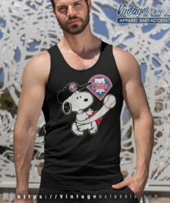 Snoopy Play Baseball Phillies Team Tank Top Racerback