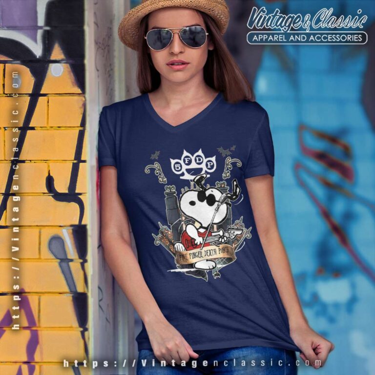 Snoopy Play Guitar Five Finger Death Punch V Neck TShirt Snoopy Play Guitar Five Finger Death Punch V Neck TShirt