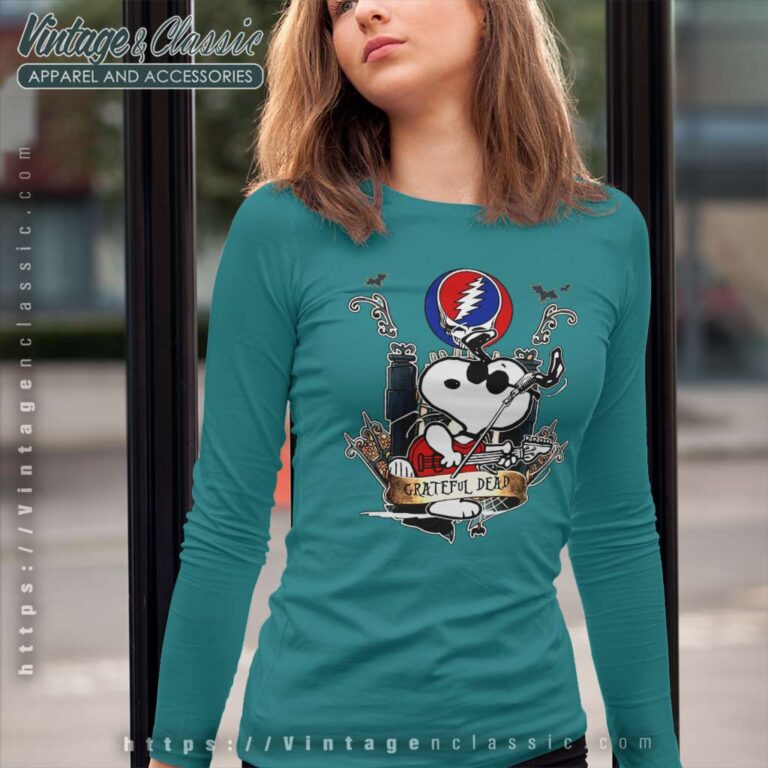 Snoopy Play Guitar Grateful Dead Long Sleeve Tee Snoopy Play Guitar Grateful Dead Long Sleeve Tee