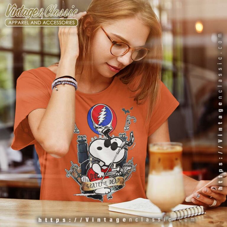 Snoopy Play Guitar Grateful Dead Women TShirt Snoopy Play Guitar Grateful Dead Women TShirt