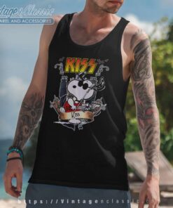 Snoopy Play Guitar Kiss Rock Tank Top Racerback