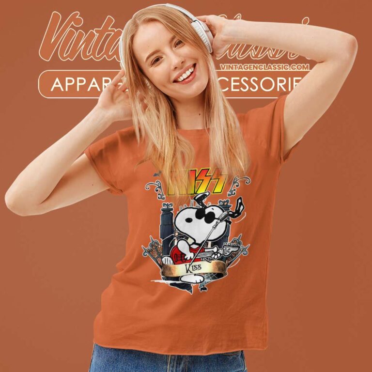 Snoopy Play Guitar Kiss Rock Women TShirt Snoopy Play Guitar Kiss Rock Women TShirt
