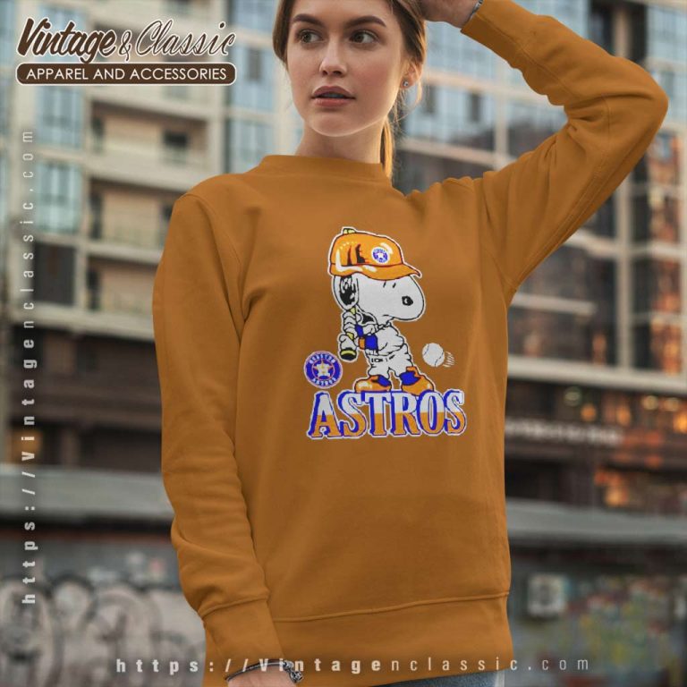 Snoopy Playing Baseball Houston Astros Sweatshirt Snoopy Playing Baseball Houston Astros Sweatshirt