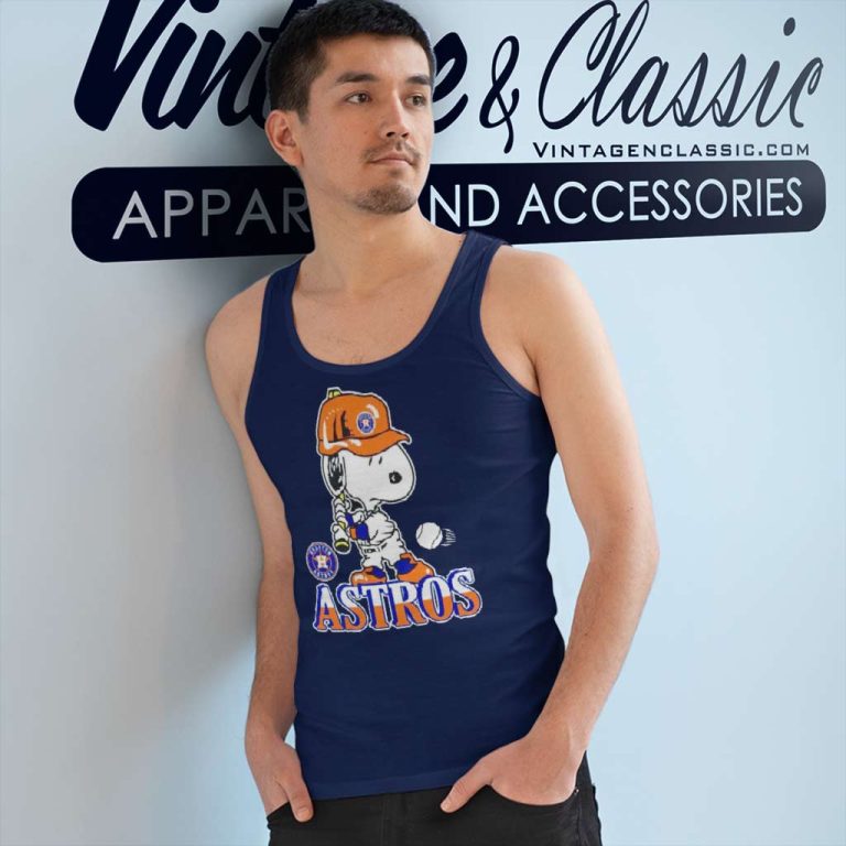 Snoopy Playing Baseball Houston Astros Tank Top Racerback Snoopy Playing Baseball Houston Astros Tank Top Racerback
