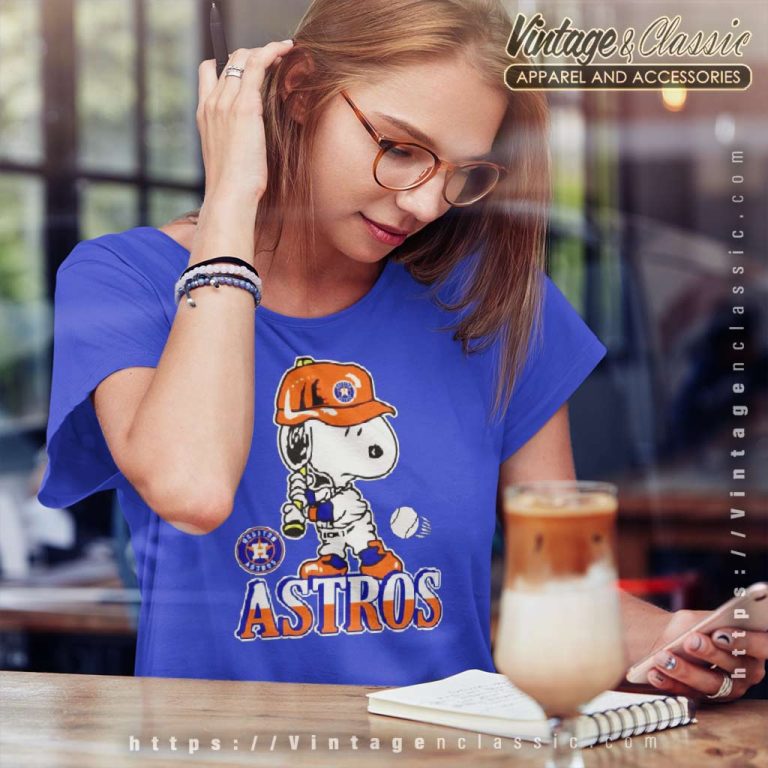 Snoopy Playing Baseball Houston Astros Women TShirt Snoopy Playing Baseball Houston Astros Women TShirt