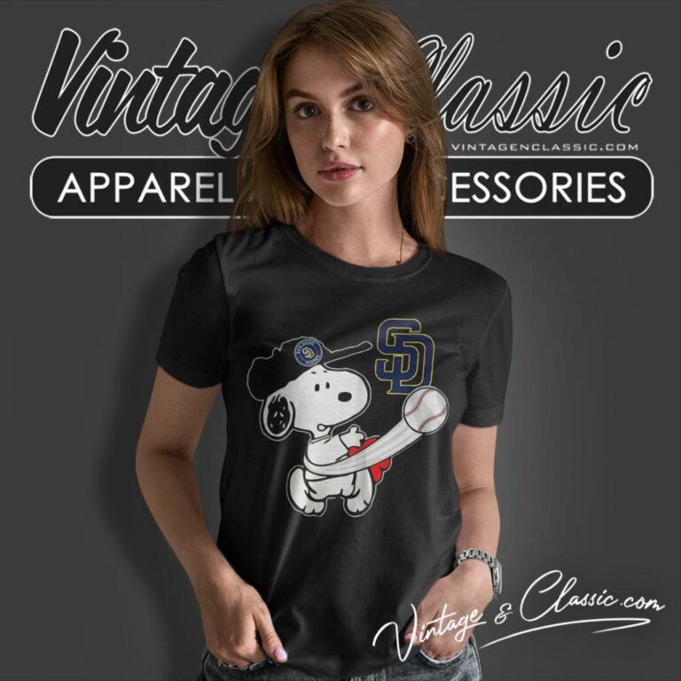 Snoopy Playing Baseball San Diego Padres Women T Shirt Snoopy Playing Baseball San Diego Padres Women T Shirt