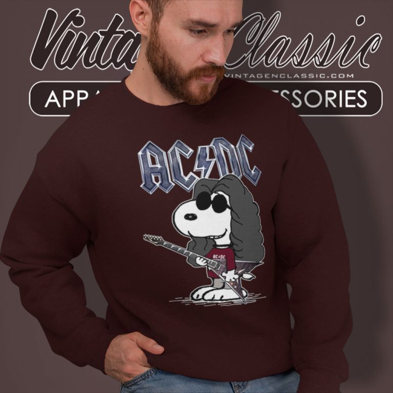 Snoopy Playing Guitar Acdc Rock Band Sweatshirt Snoopy Playing Guitar Acdc Rock Band Sweatshirt