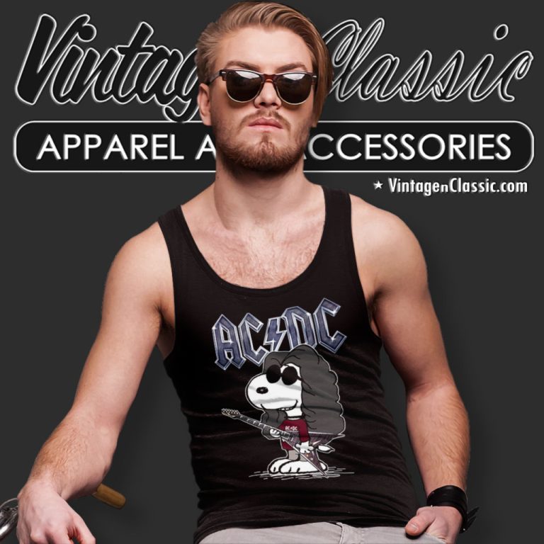 Snoopy Playing Guitar Acdc Rock Band Tank Top Racerback Snoopy Playing Guitar Acdc Rock Band Tank Top Racerback