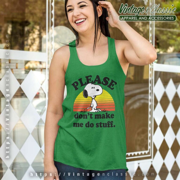 Snoopy Please Dont Make Me Do Stuff Tank Top Racerback Snoopy Please Dont Make Me Do Stuff Tank Top Racerback
