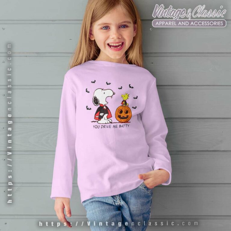 Snoopy Pumpkin Halloween Shirt Vampire kids Longsleeves Snoopy Pumpkin Halloween Shirt Vampire kids Longsleeves