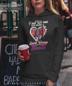 Snoopy Real Women Love Baseball Smart Women Love The Braves Heart Shirt Hoodie
