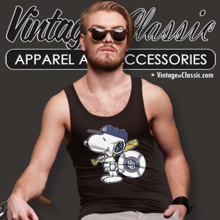 Snoopy San Diego Padres Tank Top Racerback Snoopy San Diego Padres Tank Top Racerback