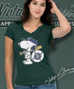 Snoopy San Diego Padres V Neck TShirt