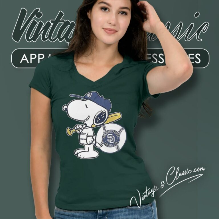 Snoopy San Diego Padres V Neck TShirt Snoopy San Diego Padres V Neck TShirt