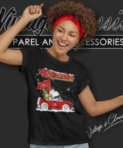 Snoopy San Francisco 49ers Driver Car Christmas Women TShirt
