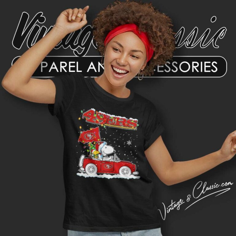 Snoopy San Francisco 49ers Driver Car Christmas Women TShirt Snoopy San Francisco 49ers Driver Car Christmas Women TShirt