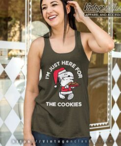 Snoopy Santa Claus Im Just Here For The Cookies Tank Top Racerback