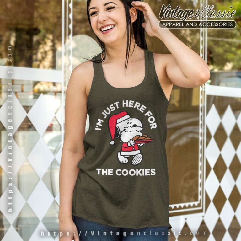 Snoopy Santa Claus Im Just Here For The Cookies Tank Top Racerback Snoopy Santa Claus Im Just Here For The Cookies Tank Top Racerback
