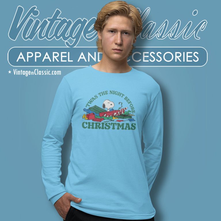 Snoopy Shirt twas The Night Before Christmas Long Sleeve Tee Snoopy Shirt twas The Night Before Christmas Long Sleeve Tee