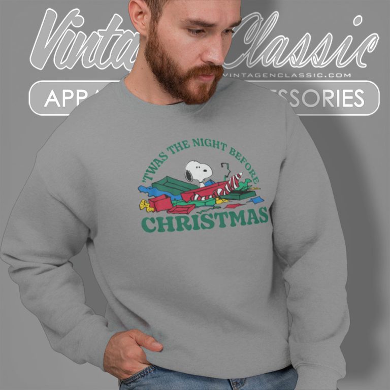 Snoopy Shirt twas The Night Before Christmas Sweatshirt Snoopy Shirt twas The Night Before Christmas Sweatshirt