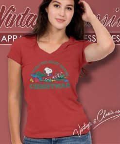 Snoopy Shirt twas The Night Before Christmas V Neck TShirt
