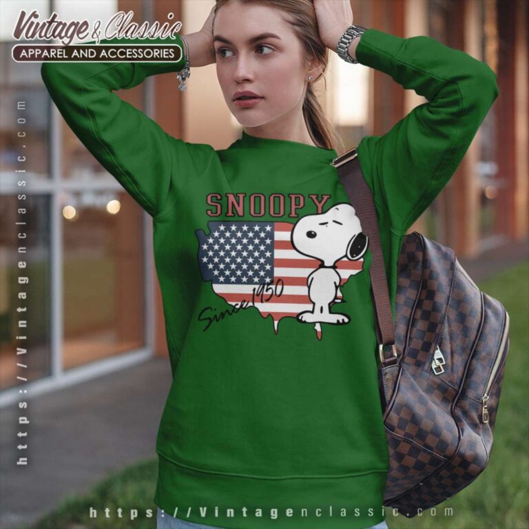 Snoopy Since 1950 American Flag Sweatshirt Snoopy Since 1950 American Flag Sweatshirt