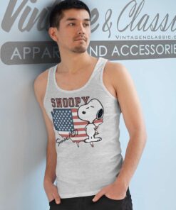 Snoopy Since 1950 American Flag Tank Top Racerback