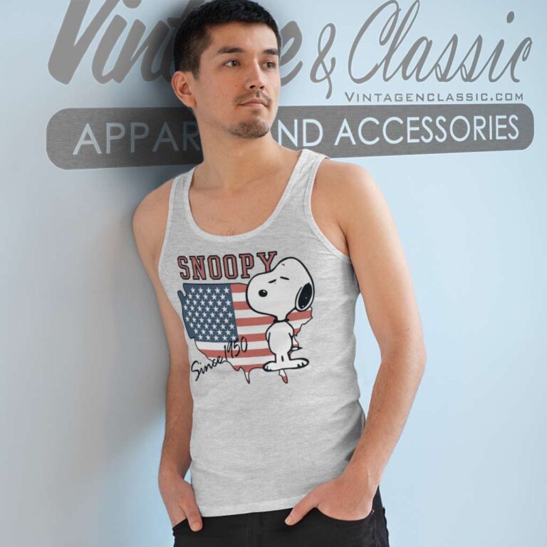 Snoopy Since 1950 American Flag Tank Top Racerback Snoopy Since 1950 American Flag Tank Top Racerback