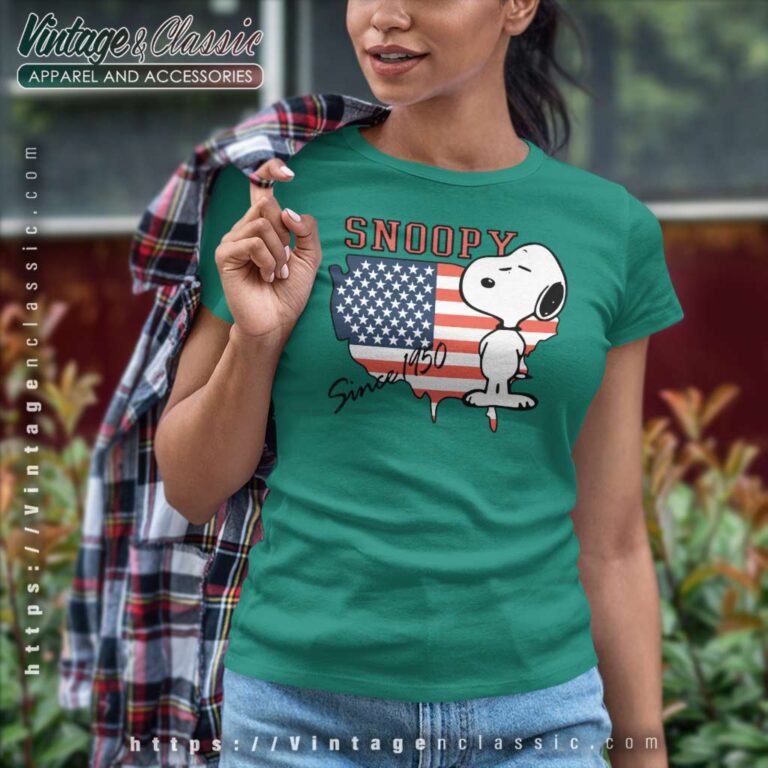 Snoopy Since 1950 American Flag Women TShirt Snoopy Since 1950 American Flag Women TShirt