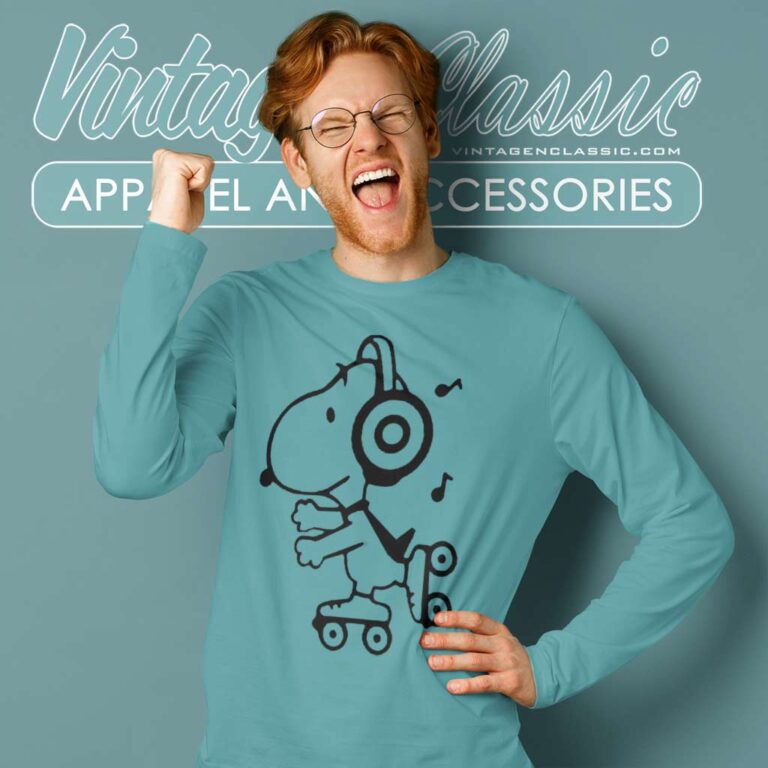Snoopy Skating To The Music Long Sleeve Tee Snoopy Skating To The Music Long Sleeve Tee