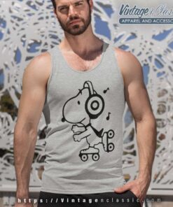 Snoopy Skating To The Music Tank Top Racerback