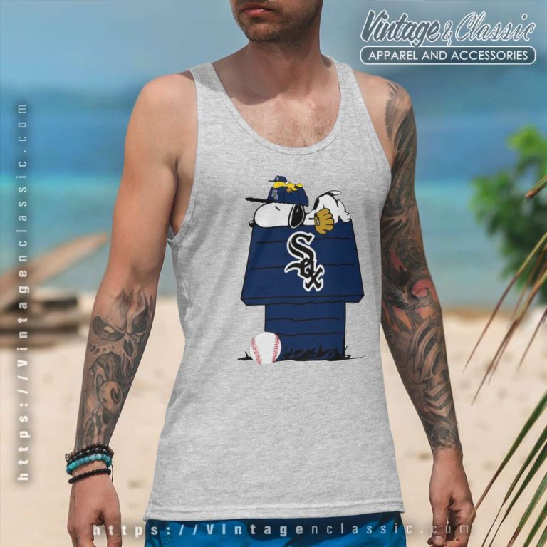 Snoopy Sleep Chicago White Sox Tank Top Racerback Snoopy Sleep Chicago White Sox Tank Top Racerback