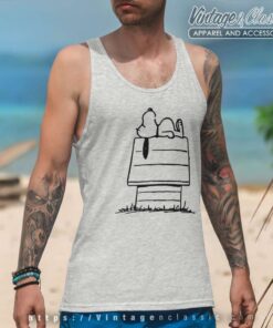Snoopy Sleeping On Doghouse Tank Top Racerback