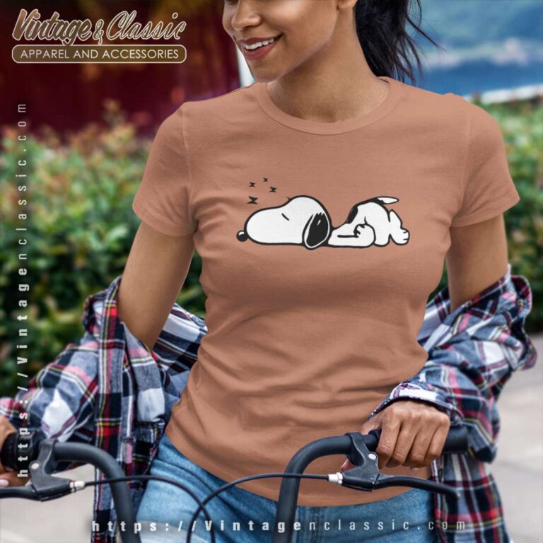 Snoopy Sleeping Peanuts Cartoon Women TShirt Snoopy Sleeping Peanuts Cartoon Women TShirt