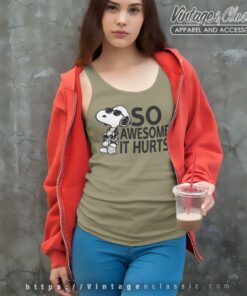 Snoopy So Awesome It Hurts Tank Top Racerback
